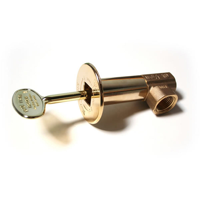 Angled Multi-Turn Gas Shut-Off Valve with Brass Key