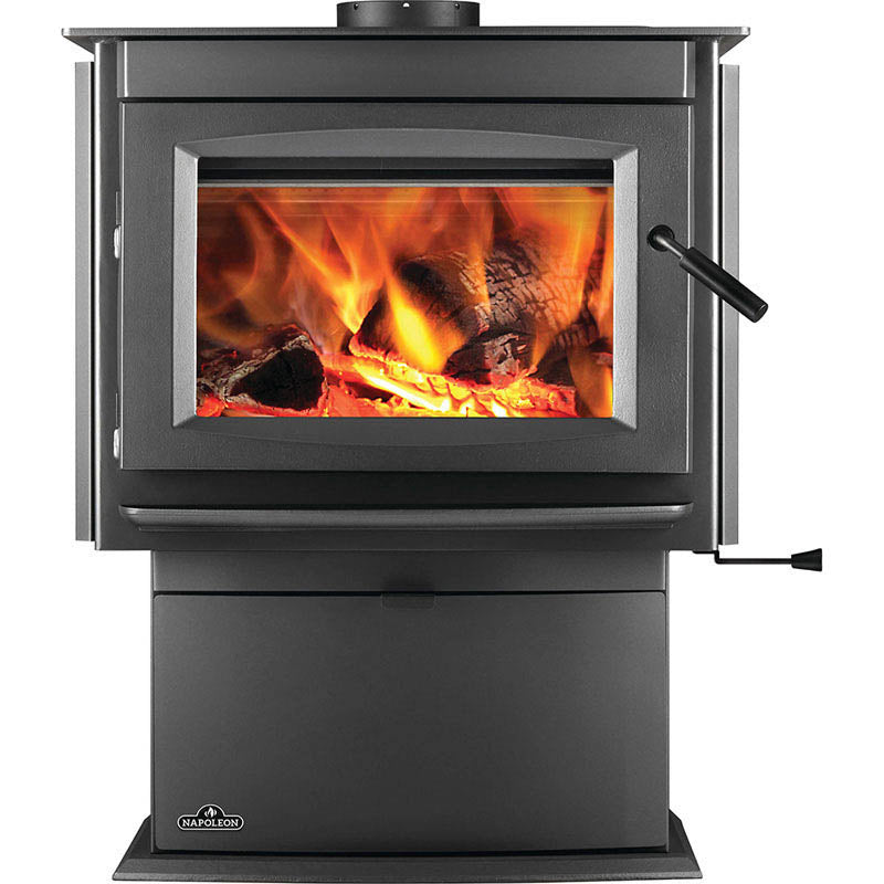Napoleon Medium Cast-Iron Wood-Burning Charcoal Finish Stove - S25