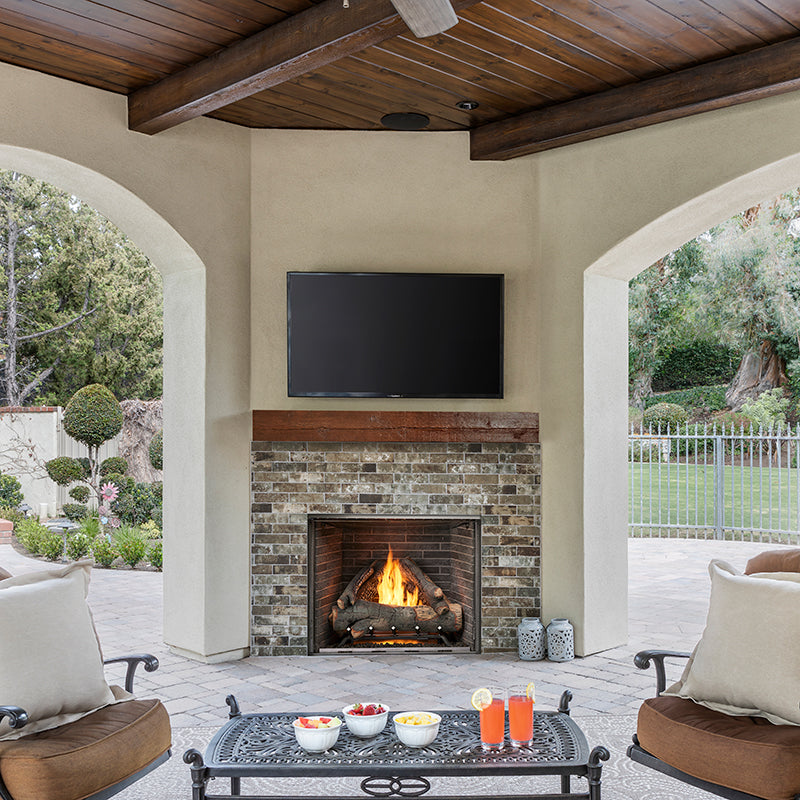 Majestic 36" Brown Traditional Refractory Courtyard Outdoor Gas Fireplace - ODCOUG-36BTR