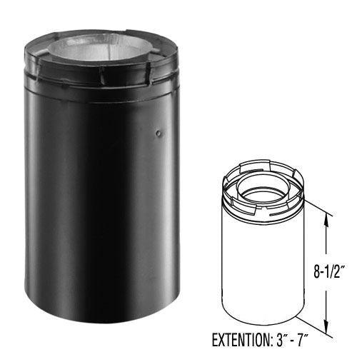 46DVA-08AB | Pipe Extension | 8 1/2 in | Black | Duravent 4 x 6 5/8