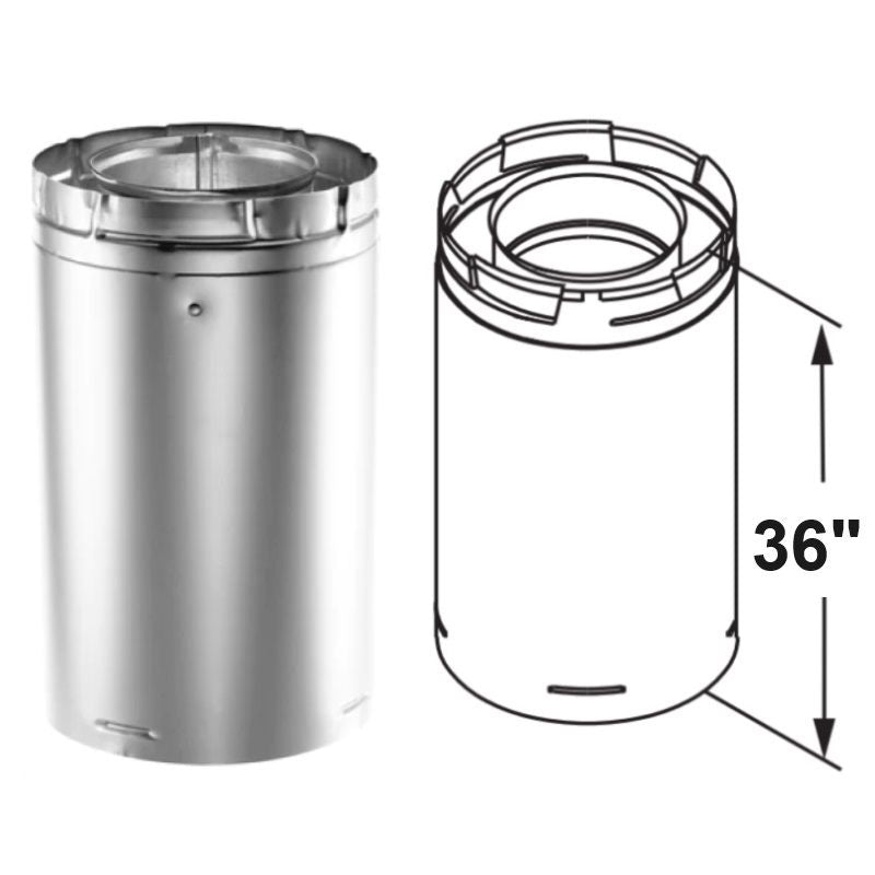 46DVA-36 | 36 inch Pipe Length | Galvanized | Duravent 4 x 6 5/8