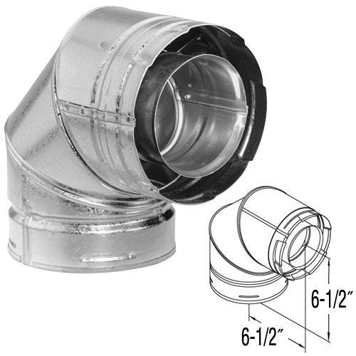 46DVA-E90 | Elbow | 90 Deg  | Galvanized | Duravent 4 x 6 5/8