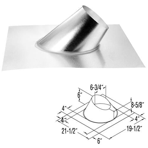 46DVA-F12 | Steep Roof Flashing | 7/12 - 12/12 | Duravent 4 x 6 5/8