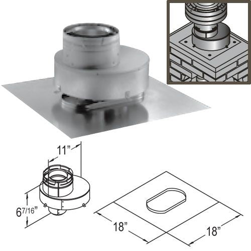46DVA-GK | Cv Chimney Liner Termination Kit | Duravent 4 x 6 5/8