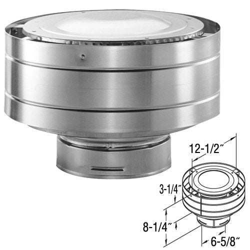46DVA-VC | Low Profile Vert Termination Cap | Aluminum | Duravent 4 x 6 5/8