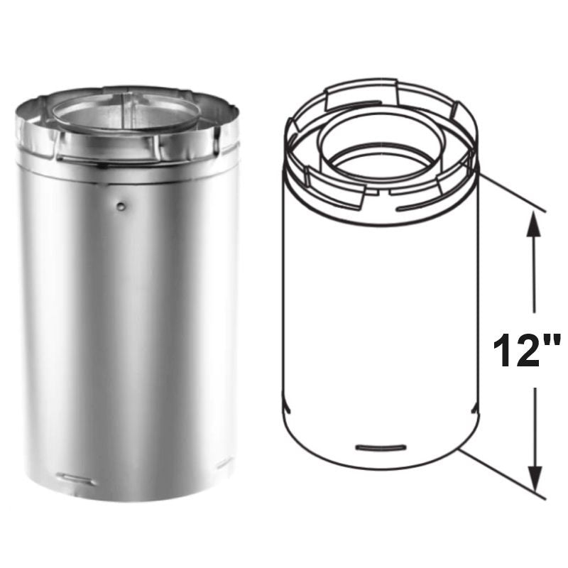 58DVA-12 | Pipe Length | 12 inch | Galvanized | Duravent 5 x 8