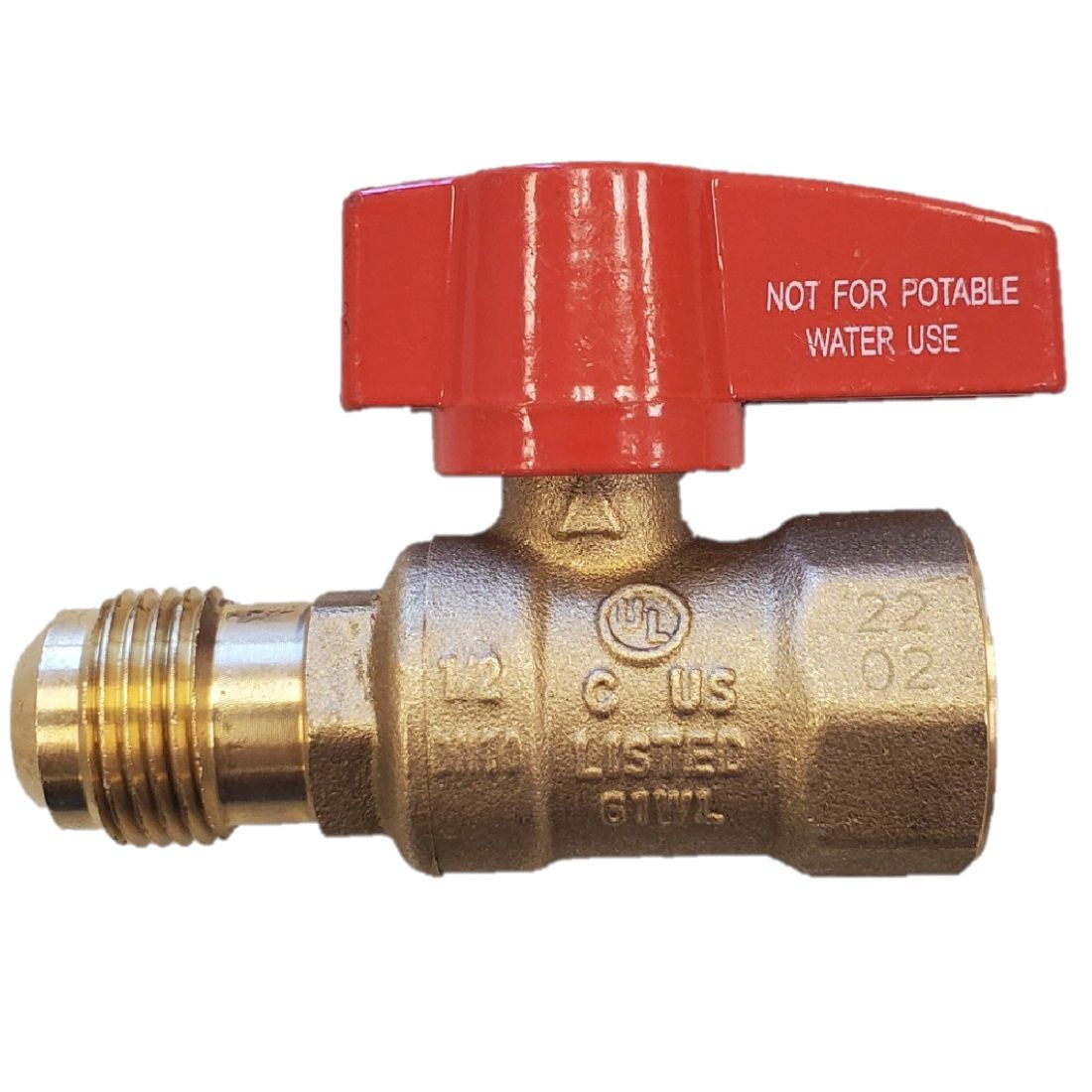 HFCV-1324 | Gas Ball Valve | 1/2 inch Flare X 1/2 inch Fip | 1/4 Turn
