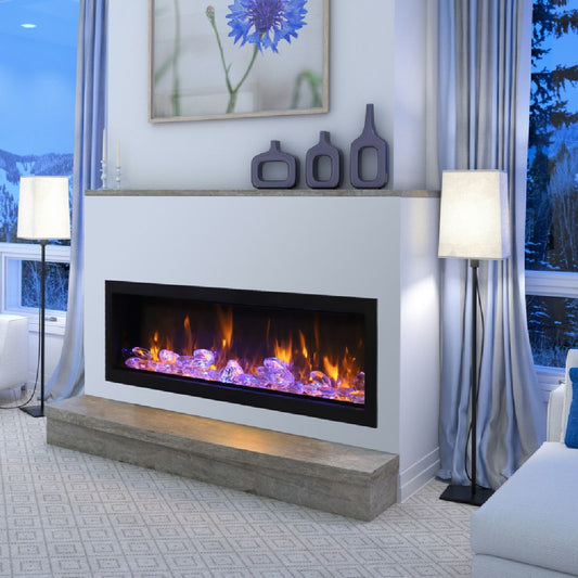 AMBI-60-DEEP-WIFI | Amantii Panorama Deep 60 Electric Fireplace | Black Steel Surround | WIFI Smart