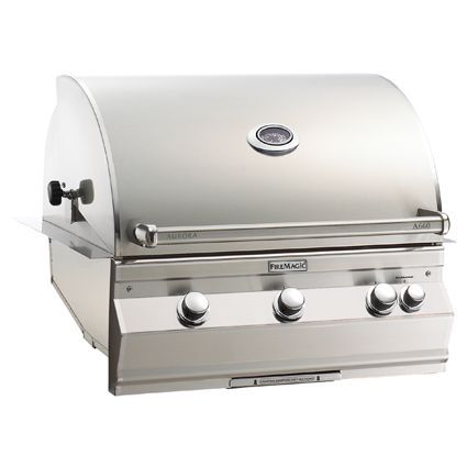 GA660i-6EAP | Fire Magic Aurora Built-In Gas Grill | Rotiss Back Burner and Analog Thermometer