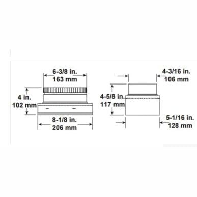Reducer | DVP 5" / 8"  to  SLP 4" / 6-5/8" | Majestic | HHT