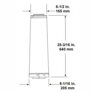MAJDVP-SLP24 | Reducer | 24" Length | DVP 5" / 8" to SLP 4"/ 6-5/8" | Majestic | HHT