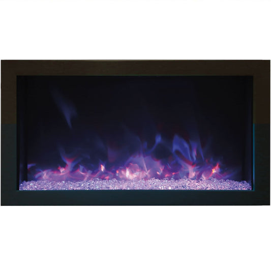 Amantii Panorama Extra Slim 30 Electric Fireplace | Black Steel Surround | WIFI Smart