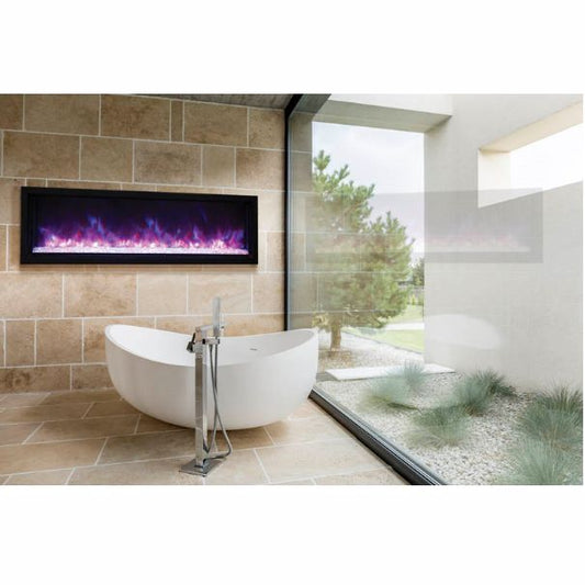 AMBI-60-XSLIM-WIFI | Amantii Panorama Extra Slim 60 Electric Fireplace | Black Steel Surround | WIFI Smart