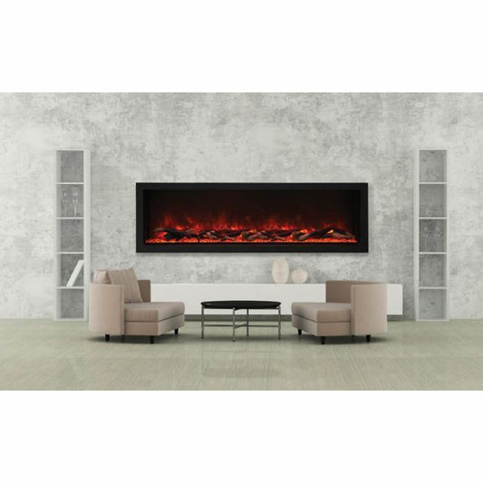 AMBI-72-DEEP-XT-WIFI | Amantii Panorama Deep and Extra Tall 72 Electric Fireplace | Black Steel Surround | WIFI Smart