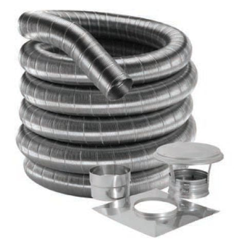 6DF304-25K | Flex Chimney Liner Kit | 6" X 25' | Stainless Steel | Duraflex