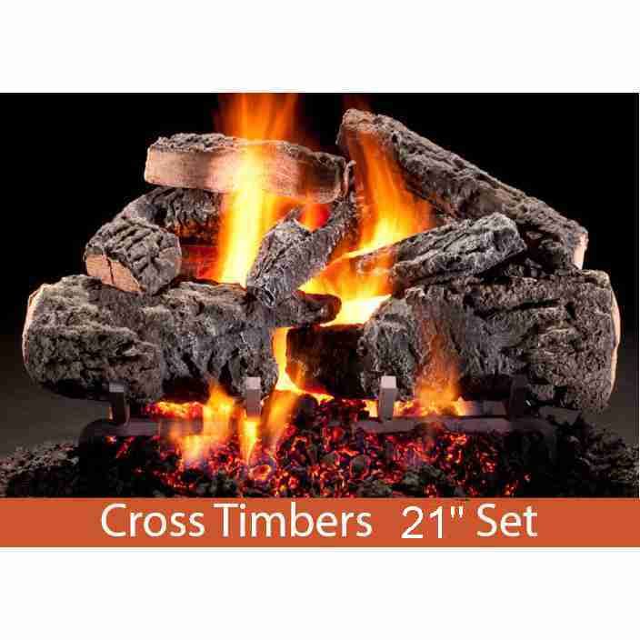 CTH8-21 | Hargrove 21" Cross Timber Logs | Radiant Heat Series | Vented Gas Logs