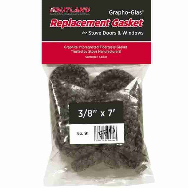 RUT91 | Rope Gasket | Black | 7' x 3/8" | Rutland