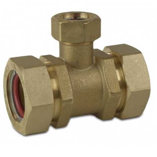PFTE-DDB6 | Pro-Flex CSST Brass Tee | 1" x 1" x 1/2"