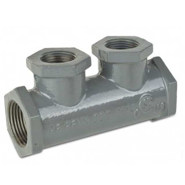 PFMN-DDCC | Pro-Flex CSST Gas Pipe Cast Manifold | 1" FIP Ends | 3/4" FIP Taps