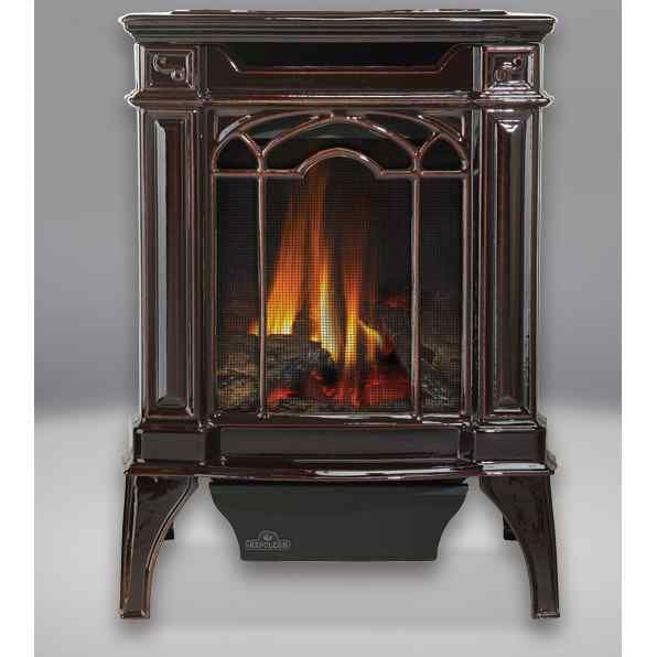 Napoleon Arlington GDS20 | Gas Burning Stove | Cast Iron | Majolica Brown | Electronic Ignition