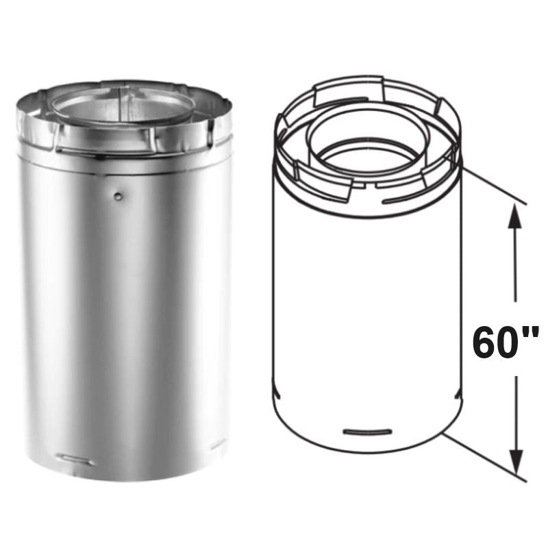 58DVA-60 | 5" x 60" DuraVent DirectVent Pro Double-Wall Galvanized Pipe Length