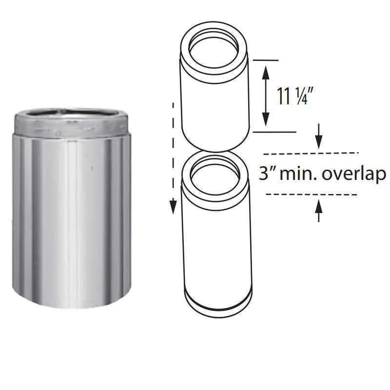 8LA-2 | Secure Temp ASHT | 8" ID | 6" to 12" Adjustable Pipe Length | SS outer