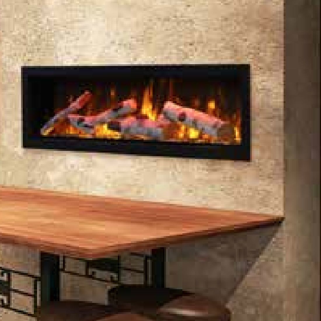 AMBI-50-DEEP-WIFI | Amantii Panorama Deep 50 Electric Fireplace | Black Steel Surround | WIFI Smart