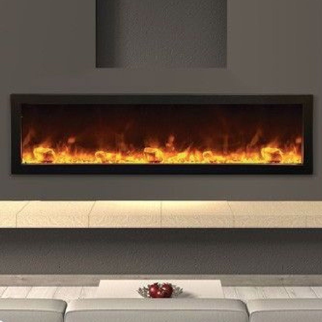 AMBI-60-DEEP-WIFI | Amantii Panorama Deep 60 Electric Fireplace | Black Steel Surround | WIFI Smart
