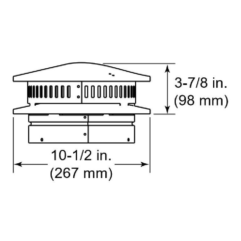 MAJDVP-TV | Vertical Termination Cap & Storm Collar | DVP 5" / 8" | Majestic | HHT