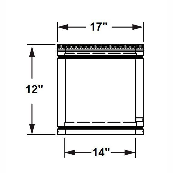 14DCA-12 | 12" Pipe Length | 14" ID & 17" OD Double-Wall | Air-Cooled Chimney | DuraChimney II