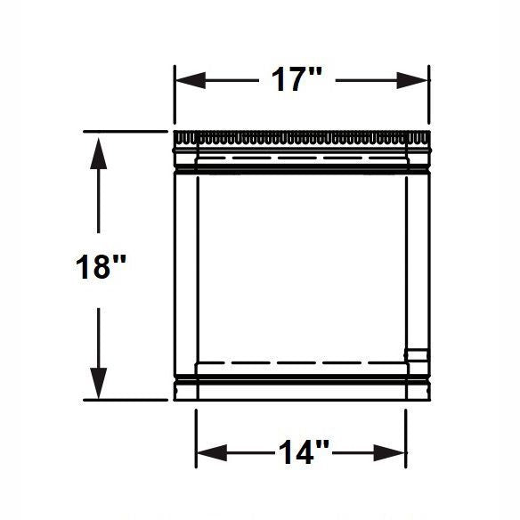 14DCA-18 | 18" Pipe Length | 14" ID & 17" OD Double-Wall | Air-Cooled Chimney | DuraChimney II
