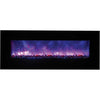 Amantii Wall or Flush Mount 58 Electric Fireplace | Black Glass Surround and Log Set | WIFI Smart