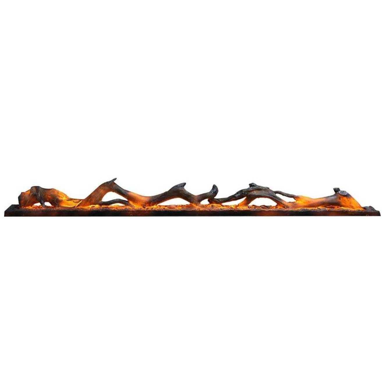 Amantii Wall or Flush Mount 81 Electric Fireplace | Black Glass Surround and Log Set | WIFI Smart