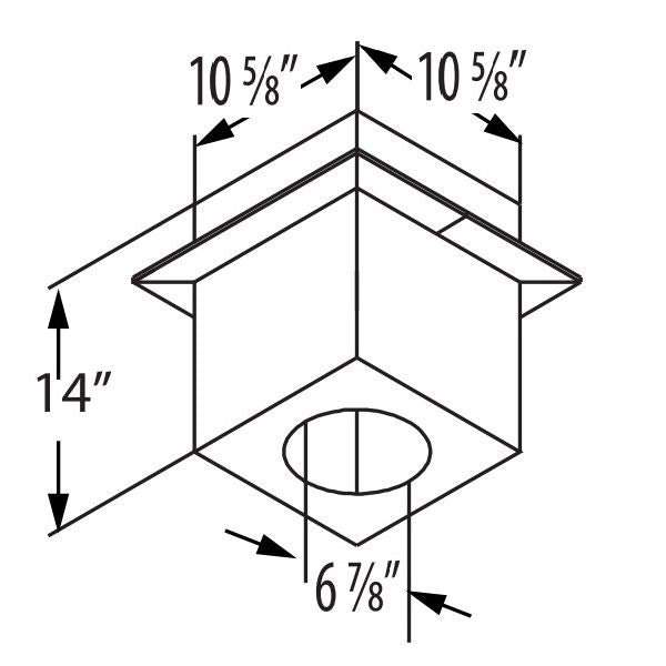 46DVA-CS | Cathedral Ceiling Support Box | Duravent 4 x 6 5/8