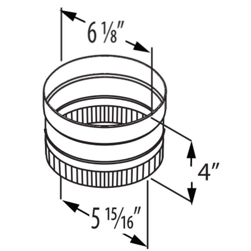6DBK-AD | 6" DuraBlack Single Wall | Stovetop Adapter