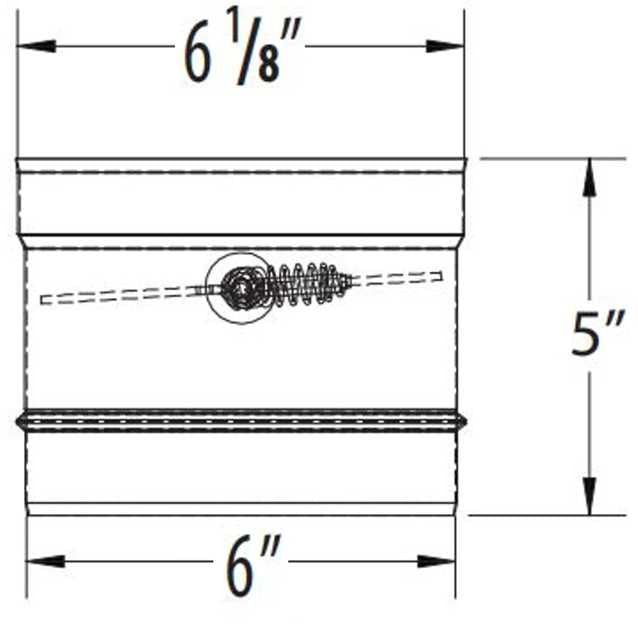 6DBK-DS | 6" DuraBlack Single Wall | Damper Section