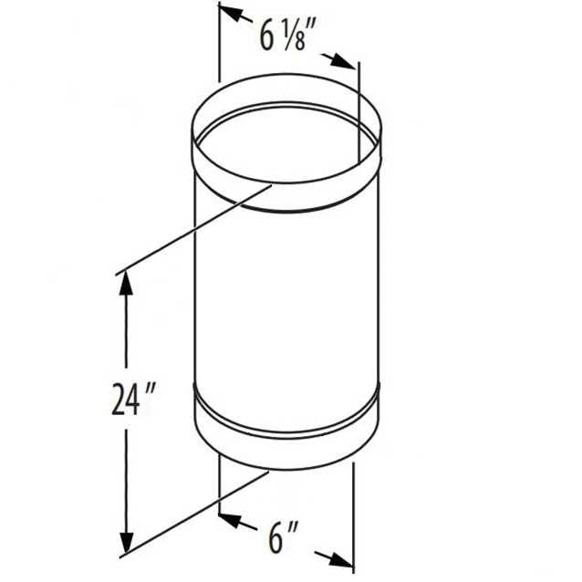 6DBK-24 | 6" DuraBlack Single Wall | 24" Pipe Length