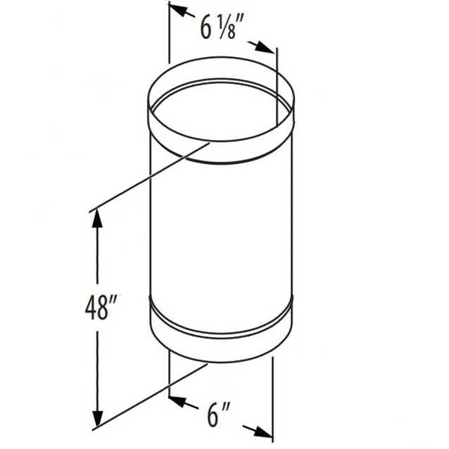 6DBK-48 | 6" DuraBlack Single Wall | 48" Pipe Length