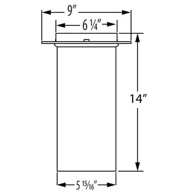 6DBK-SC | 6" DuraBlack Single Wall | 3" to 13" Slip Connector with Trim