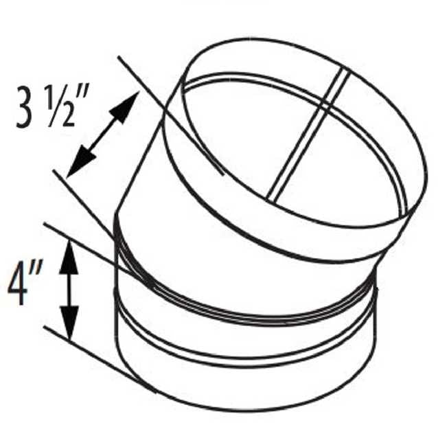 6DBK-E45 | 6" DuraBlack Single Wall | 45 Degree Elbow