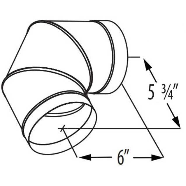6DBK-E90 | 6" DuraBlack Single Wall | 90 Degree Elbow