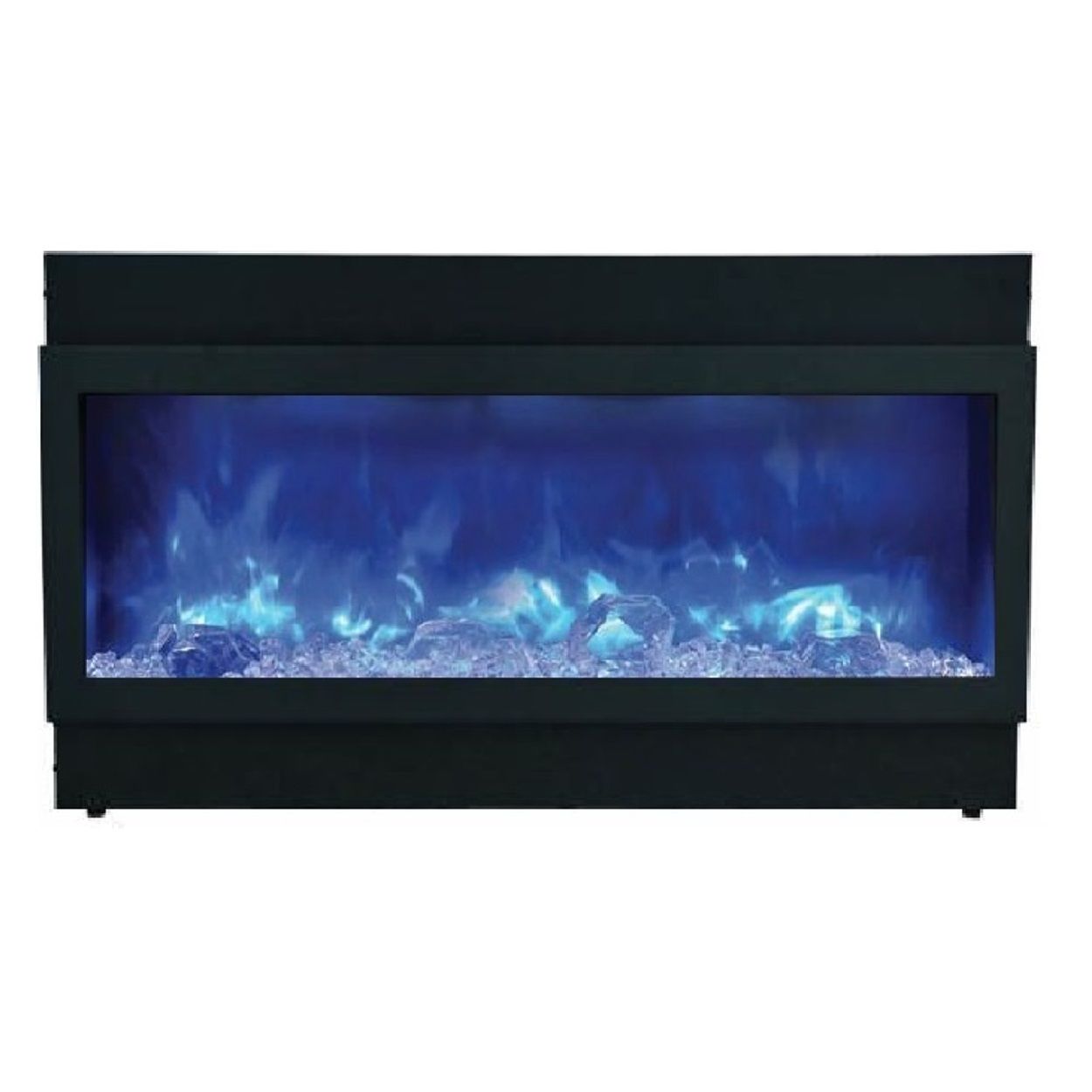 Amantii Panorama Slim 40 Electric Fireplace | Black Steel Surround | WIFI Smart