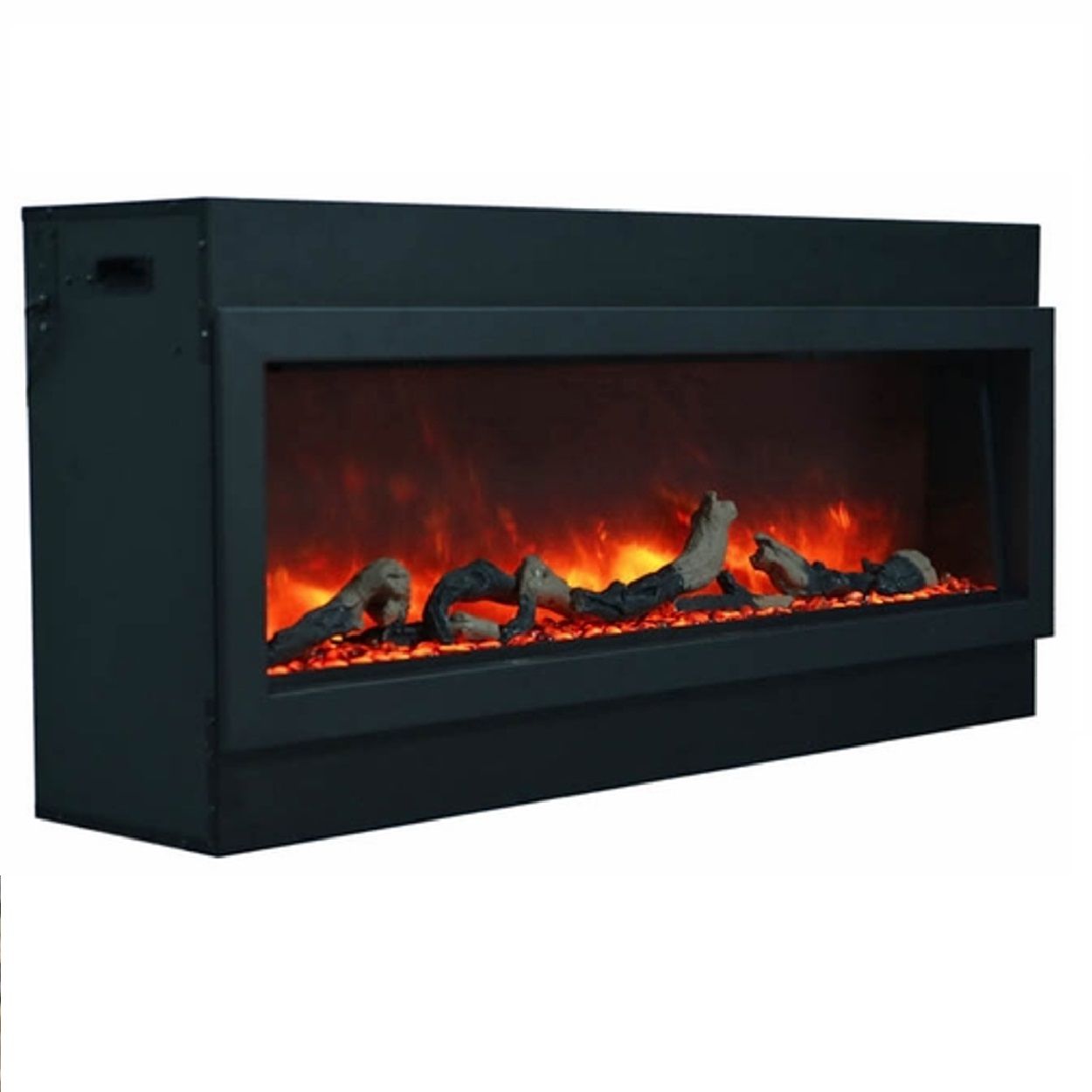 Amantii Panorama Slim 40 Electric Fireplace | Black Steel Surround | WIFI Smart
