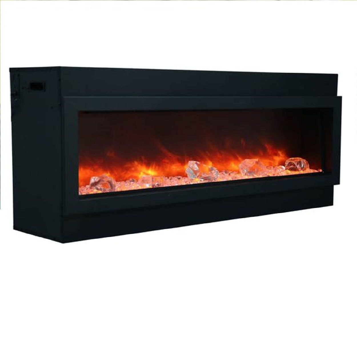 Amantii Panorama Slim 60 Electric Fireplace | Black Steel Surround