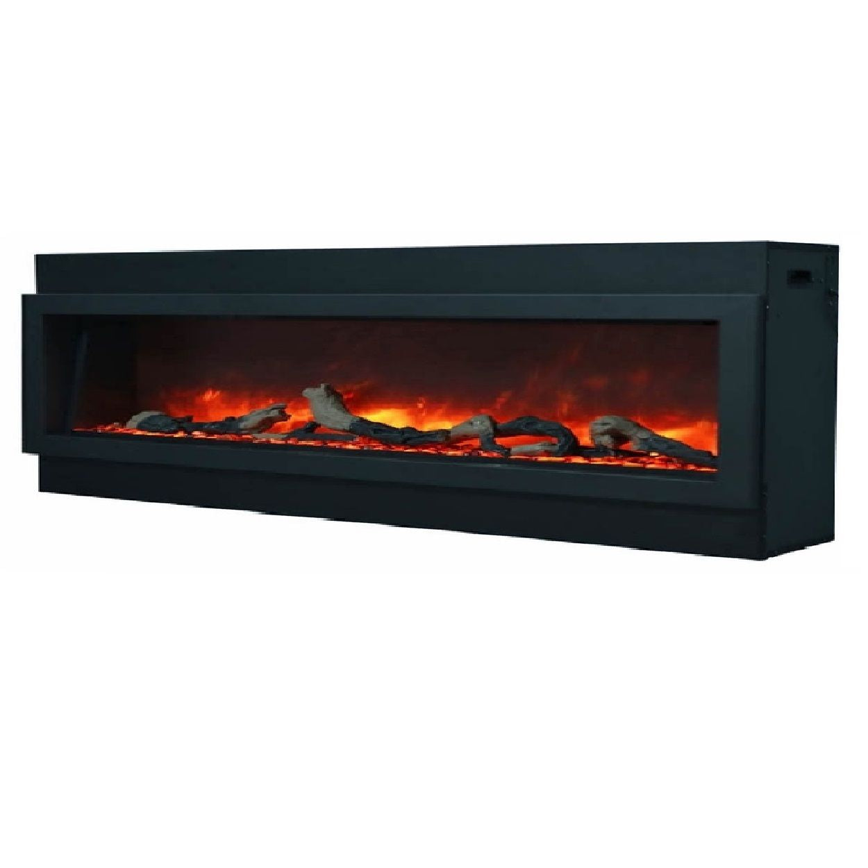 Amantii Panorama Slim 88 Electric Fireplace | Black Steel Surround | WIFI Smart