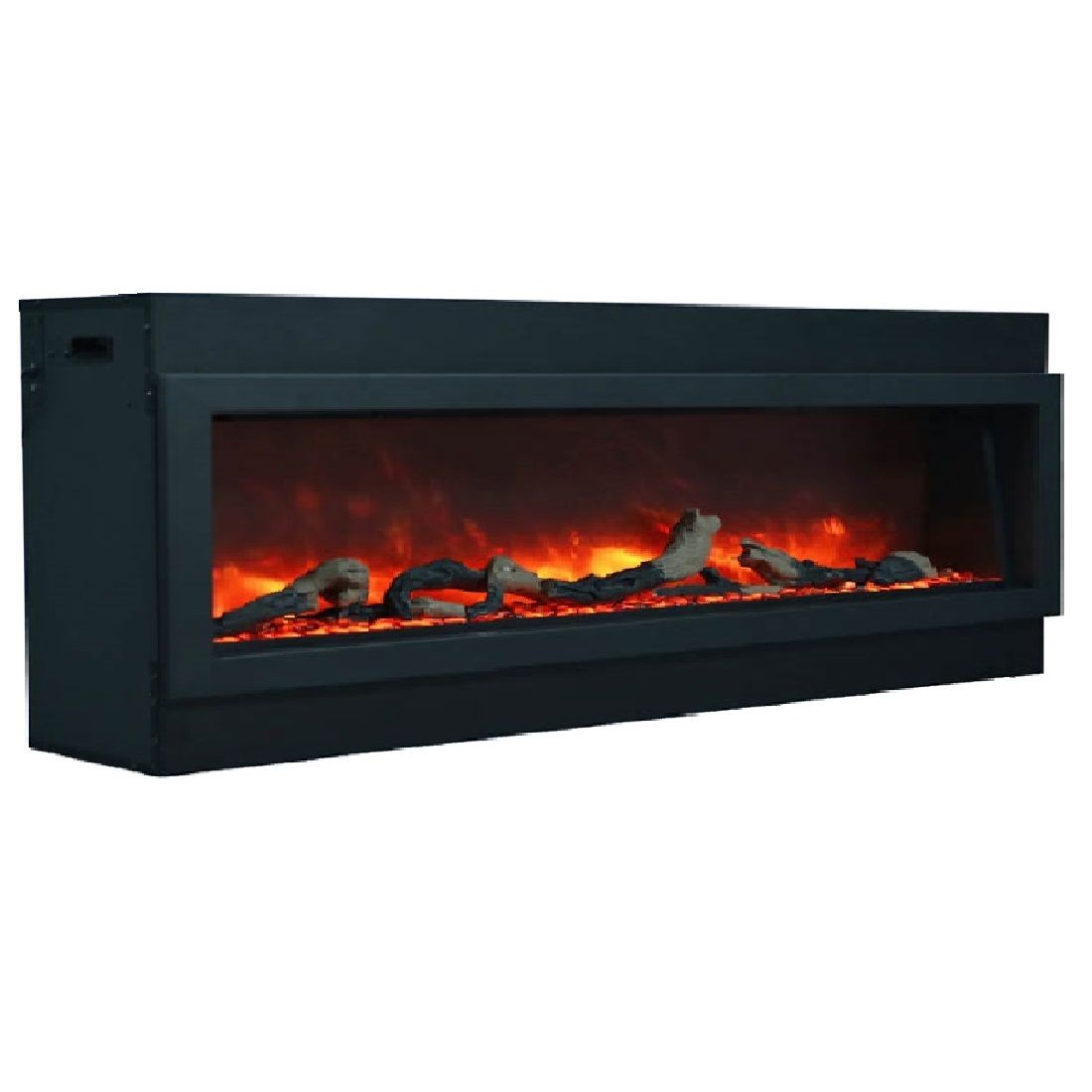 Amantii Panorama Deep 72 Electric Fireplace | Black Steel Surround | WIFI Smart