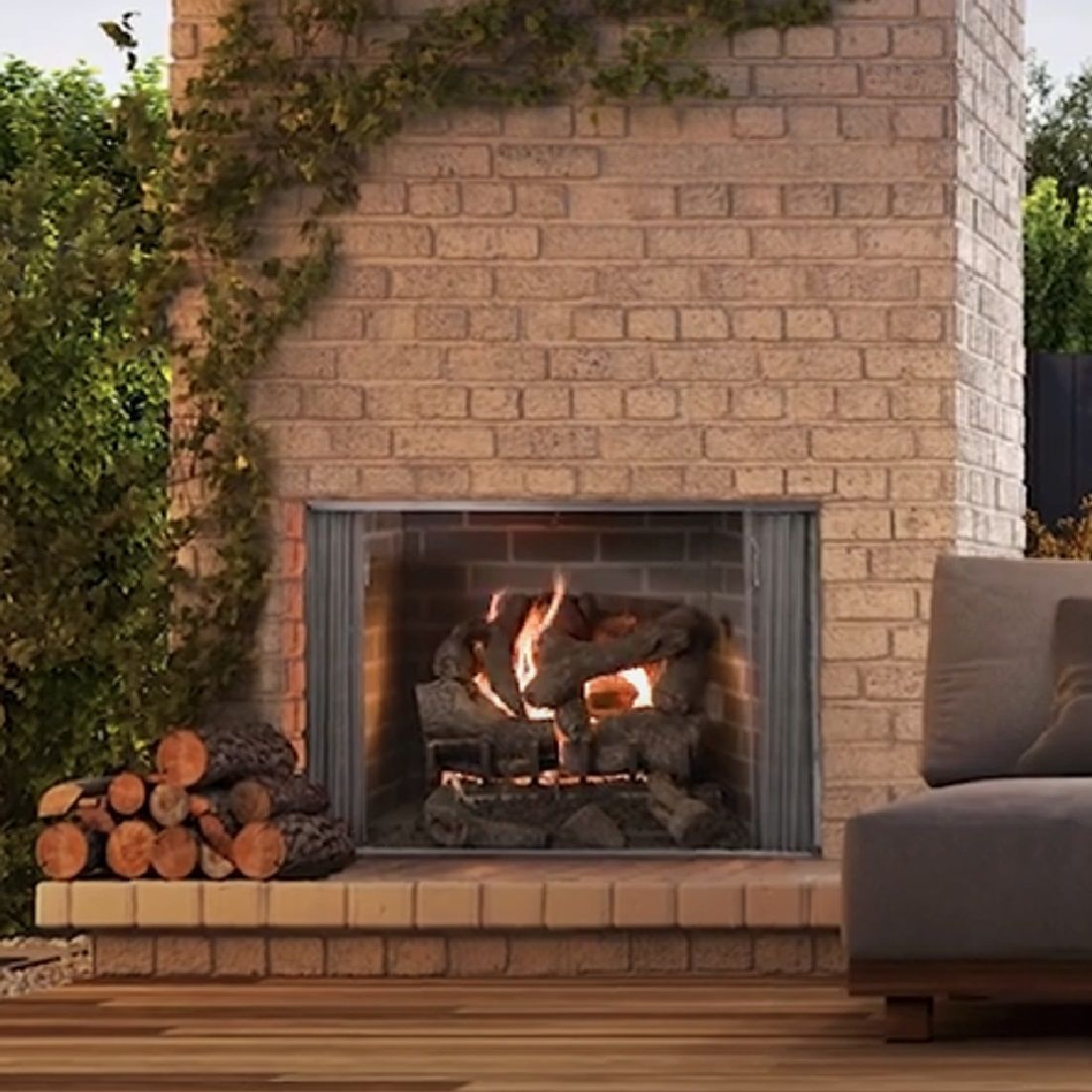 Outdoor Lifestyles Wood Burning Fireplace | Traditional Refractory | Cottagewood 36