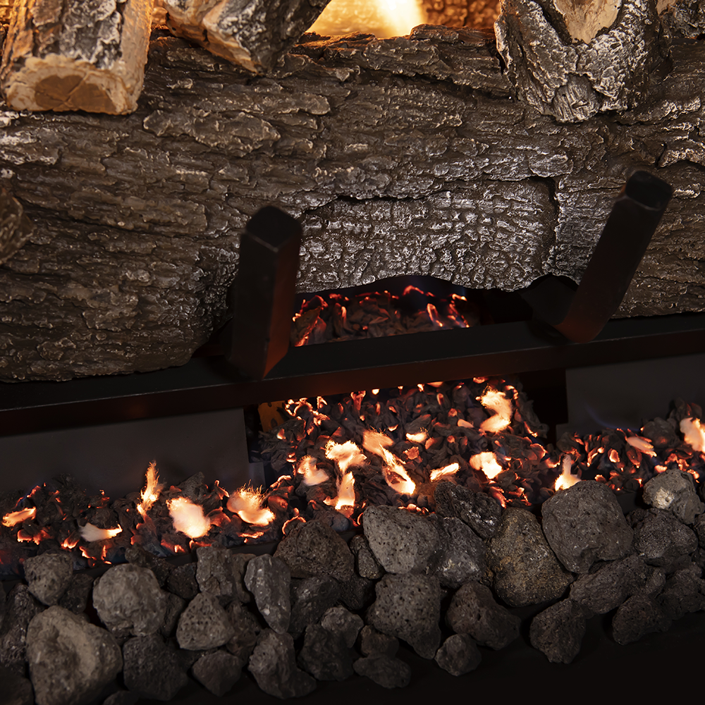 VFWO24 | Grand Canyon 24" Weathered Oak 10-Piece Vent-Free Log Set