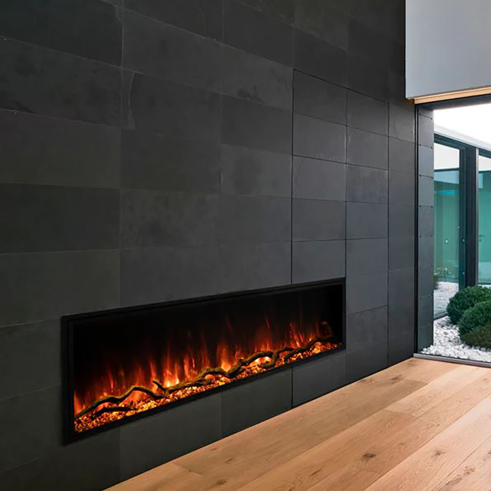 Modern Flames LPS-9614 | Landscape Pro Slim 96" Single-Sided Built-In | Electric Fireplace