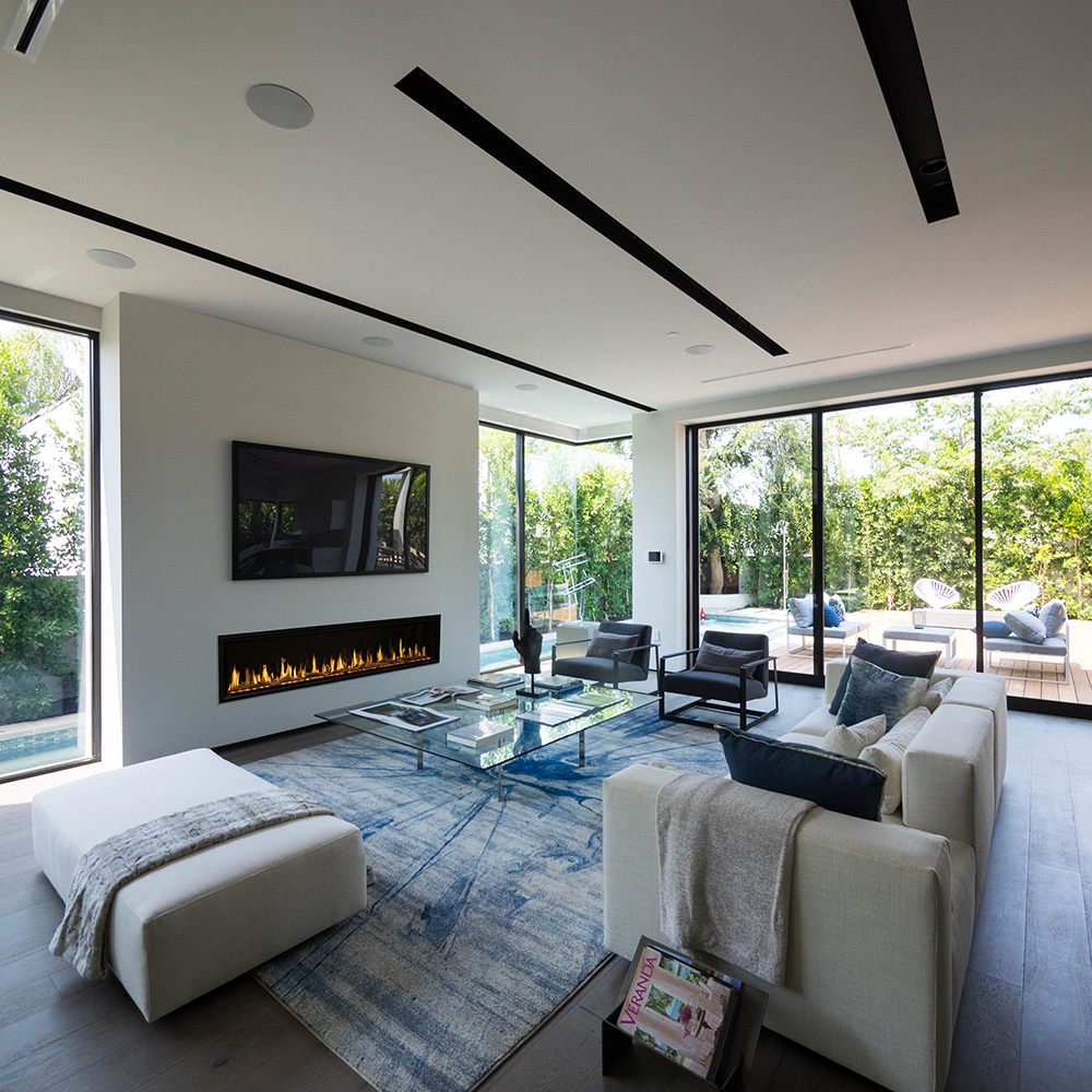 Modern Flames OR76-SLIM | Orion Slim 76" Single-Sided HELIOVISION Virtual | Electric Fireplace